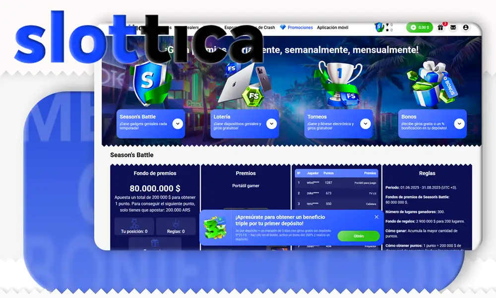 Giros gratis Slottica