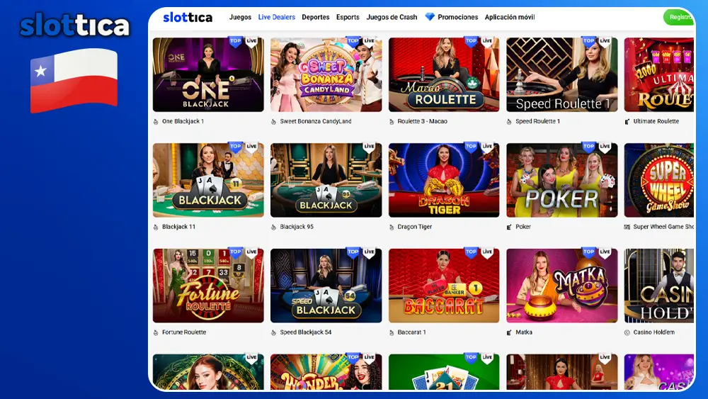 Slottica Clásicos de Mesa para Apostar en Vivo