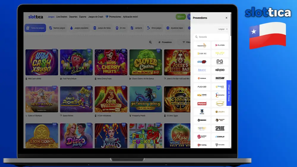 Amplia Oferta de Tragamonedas en Slottica Chile